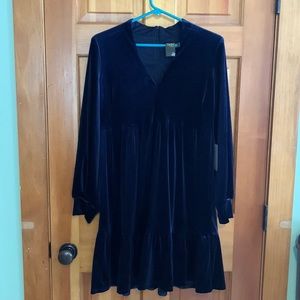 Blue velvet dress